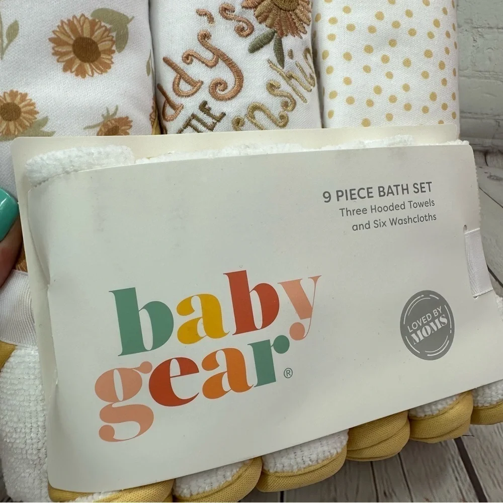 NWT Baby Gear 9-Pc Bath Set Daddy's little sunshine sunflowers western boho
